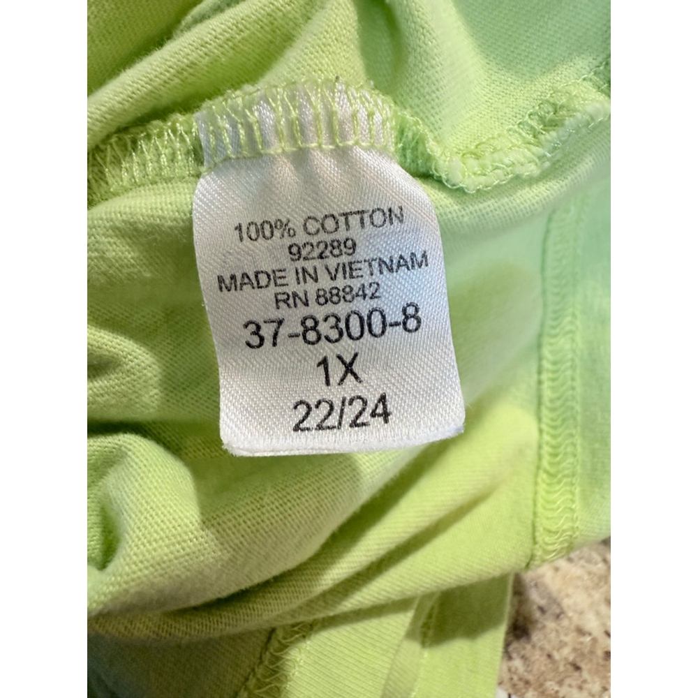 Woman Within Green Short Sleeve V Neck Tee 1X - Picture 5 of 9